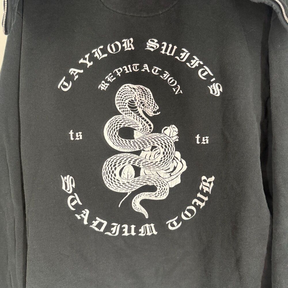 Taylor Swift Reputation Era Black Snake Hoodie Zipper Hood Stadium Tour Size S - Picture 8 of 12